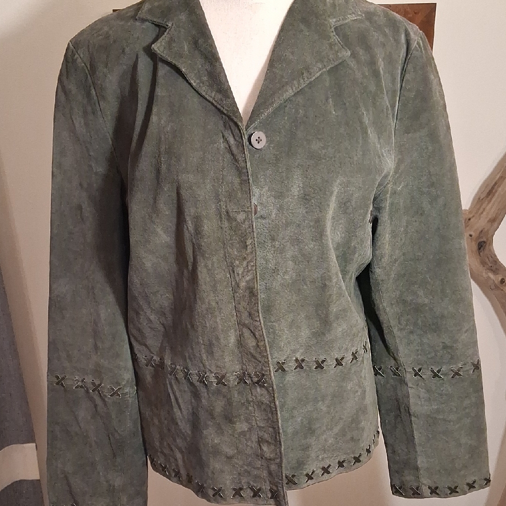 August Silk Olive Suede Women's Jacket